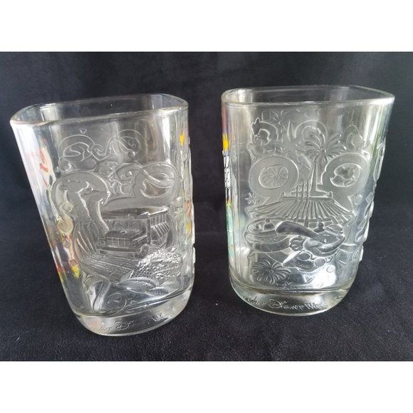 Vtg Mickey Mouse Walt Disney World Celebration Year 2000 McDonalds Glasses lot 2 - Picture 4 of 8